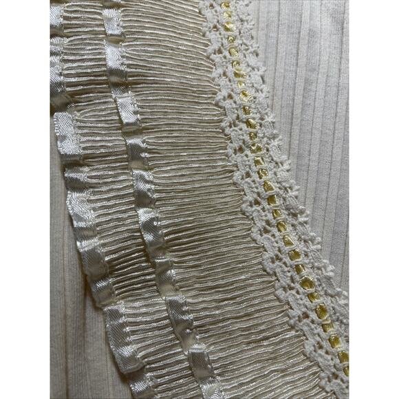 Bed Of Roses Cotton Blend Pleated Large Collar Robe Womens Size L Feminine Sexy - Picture 4 of 9